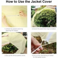 120 * 180cm Housse De Plante,Housse De Protection Pour Plante,Couverture De Gel De Plante Housse D'hivernage Réutilisable Anti-Givre Cordon De Serrage Fermeture éclair Non Tissée Adélala -Protection Pour Végétaux Soldes 66382914 5