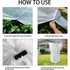 Housse De Protection Pour Plante, Housses Hivernage Jardin Plante Fruits Protection Sac - Protège Du Froid Vos Végétaux Ajustable Avec Cordon De Serrage à Glissière, 1.2 X 1.8M Adélala -Protection Pour Végétaux Soldes 66383145 5