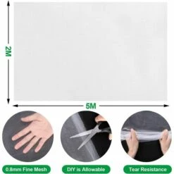 READCLY-2Mx5M Filet Anti Insecte Oiseaux Filet Jardin Filet De Protection En Maille Fine Pour Serre Plantes Fruits Fleurs Cultures, Filet Moustiquaire Papillon -Protection Pour Végétaux Soldes 66650301 2