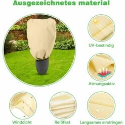 BF Housse De Protection Contre Le Gel Pour Plantes D'hiver - Avec Cordon De Serrage - En Polaire, Résistante Aux Déchirures - 180 X 120 Cm - Beige -Protection Pour Végétaux Soldes 66764007 2
