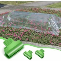 FVO 40 Pièces Serre Film Pinces, Couverture Rangée Films, Clip De Serre, Clip De Film De Serre, Couverture Rangée Film Serre, Clip Cerceau Tunnel De Filet En Plastique, Pour Serres, Cadre, Abris (Vert) -Protection Pour Végétaux Soldes 66766858 4