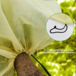 FLETéçA Housse De Protection Contre Le Gel Pour Plantes D'hiver - Avec Cordon De Serrage - En Polaire, Résistante Aux Déchirures - 180 X 120 Cm,Beige -Protection Pour Végétaux Soldes 66962980 2