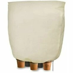 FLETéçA Housse De Protection Contre Le Gel Pour Plantes D'hiver - Avec Cordon De Serrage - En Polaire, Résistante Aux Déchirures - Beige - 180 X 120 Cm