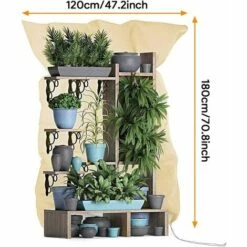 YIENJAOY Voile D'hivernage , AGILITY Housse D'hivernage Pour Plante, Housse De Protection Pour Plantes Ajustable Avec Cordon De Serrage à Glissière, Anti-Givre Réutilisable Sac De Protection Des Plantes, 180 X 120 Cm, Beige -Protection Pour Végétaux Soldes 67145279 3