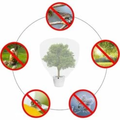 BDD Lot De 2 Sacs De Protection Pour Plantes, Sacs De Protection En Filet Pour Jardin Avec Cordon De Serrage En Nylon (1 X 1,5 M). -Protection Pour Végétaux Soldes 67267939 5