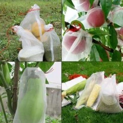 YEURIé Lot De 50 Sacs En Filet Anti-Insectes Sac De Barrière Anti-Moustiques Sacs De Protection Des Fruits Avec Cordon Plantes De Jardin Couvrant Les Sacs De Filet De Maille Pour Fleurs Fruits (10x15cm) -Protection Pour Végétaux Soldes 67355120 3