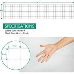 TANèTUE Filet De Treillis Pour Plantes De 5 X 60 Pi Filet De Treillis Pour Plantes En Polyester Robuste - Filet De Ficelle Flexible Pour Plantes De Vigne De Jardin (1 Paquet) -Protection Pour Végétaux Soldes 67427140 5