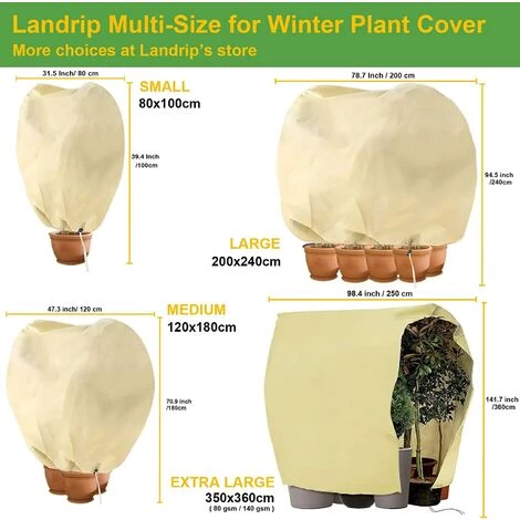 MERéTéET Housse D'hivernage, Housse De Protection Pour Plantes D'extérieures à Utiliser En Hiver (180 X 120CM) 2 Pack,KoleZy 7 MERéTéET Housse D'hivernage, Housse De Protection Pour Plantes D'extérieures à Utiliser En Hiver (180 X 120CM) 2 Pack,KoleZy – Image 5