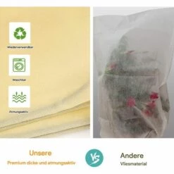 GrooFoo Housse D'hivernage Pour Plante, Housse De Protection Pour Plantes Ajustable Avec Cordon De Serrage à Glissière, Anti-Givre Réutilisable Sac De Protection Des Plantes, 180 X 120 Cm, Beige GrooFoo -Protection Pour Végétaux Soldes 67534651 4