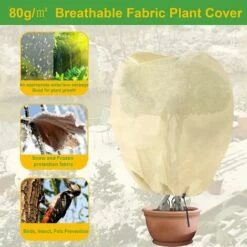 MERéTéET Housse De Protection Pour Plantes, Housse D'hivernage économique Grande Capacité (2 Pack) - 100 X 80 Cm,KoleZy -Protection Pour Végétaux Soldes 67552731 4