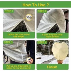 MERéTéET Housse De Protection Pour Plantes, Housse D'hivernage économique Grande Capacité (2 Pack) - 100 X 80 Cm,KoleZy -Protection Pour Végétaux Soldes 67552731 5