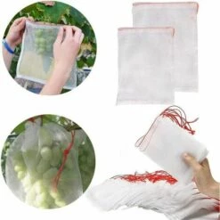 GRID COOL Lot De 50 Sacs De Protection Anti-insectes En Maille Nylon Avec Cordon De Serrage Pour Jardin, Verger, Plantes, Fruits, 15*25cm -Protection Pour Végétaux Soldes 67575230 3