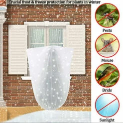 MINKUROW 1 Pack Hivernage Plante, Housse Hivernage Plante, Protection Plantes,120x180cm Housse D’Hivernage, Housse De Protection Pour Plantes Housse D'hivernage Réutilisable -Protection Pour Végétaux Soldes 67665830 4