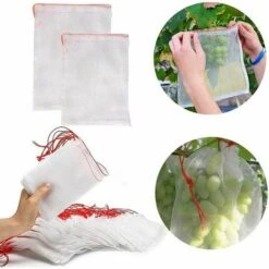 GRID COOL Lot De 50 Sacs Moustiquaires, Filets De Protection En Nylon De Jardin, Sacs De Protection Réutilisables Pour Fruits Et Plantes, Sacs De Raisin Résistants Aux Oiseaux Avec Cordons De Serrage (25 X 15 Cm (50 Pièces)) -Protection Pour Végétaux Soldes 67672231 3