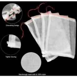 GRID COOL Lot De 50 Sacs Moustiquaires, Filets De Protection En Nylon De Jardin, Sacs De Protection Réutilisables Pour Fruits Et Plantes, Sacs De Raisin Résistants Aux Oiseaux Avec Cordons De Serrage (25 X 15 Cm (50 Pièces)) -Protection Pour Végétaux Soldes 67672231 4