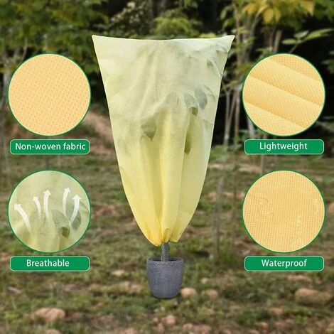 ENLENK Housse Hivernage Pour Plantes, Housses Hivernage, Voile D'hivernage Plante Avec Cordon De Serrage, Housse De Protection Pour Plantes, Fibre Non-tissée, Voile D'hivernage (Beige-0.8 * 1.2M) 6 ENLENK Housse Hivernage Pour Plantes, Housses Hivernage, Voile D'hivernage Plante Avec Cordon De Serrage, Housse De Protection Pour Plantes, Fibre Non-tissée, Voile D'hivernage (Beige-0.8 * 1.2M) – Image 4