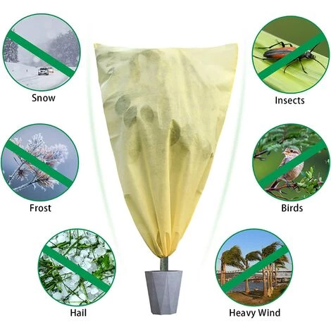 ENLENK Housse Hivernage Pour Plantes, Housses Hivernage, Voile D'hivernage Plante Avec Cordon De Serrage, Housse De Protection Pour Plantes, Fibre Non-tissée, Voile D'hivernage (Beige-0.8 * 1.2M) 7 ENLENK Housse Hivernage Pour Plantes, Housses Hivernage, Voile D'hivernage Plante Avec Cordon De Serrage, Housse De Protection Pour Plantes, Fibre Non-tissée, Voile D'hivernage (Beige-0.8 * 1.2M) – Image 5
