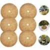 BEARSU 6 Pièces Tapis Coco Plante, Disque Coco, Disque De Paillage Coco, Protection D'hiver Pour Plantes En Pot, Protéger Les Racines Des Plantes En Pot Du Gel (20cm) -Protection Pour Végétaux Soldes 67693984 1