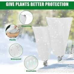 BEARSU Voile Hivernage Plante, Lot De 2 Housse D'hivernage Plante, 60 X 80cm Housses De Protection Pour Plantes Contre Le Froid Et Le Gel, 60g/m² Bâche Protection Arbustes Couverture Pour Plantes 9 BEARSU Voile Hivernage Plante, Lot De 2 Housse D'hivernage Plante, 60 X 80cm Housses De Protection Pour Plantes Contre Le Froid Et Le Gel, 60g/m² Bâche Protection Arbustes Couverture Pour Plantes -Protection Pour Végétaux Soldes 67693998 3