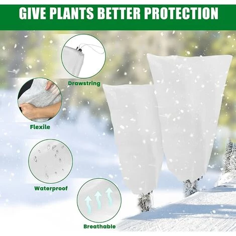 BEARSU Voile Hivernage Plante, Lot De 2 Housse D'hivernage Plante, 60 X 80cm Housses De Protection Pour Plantes Contre Le Froid Et Le Gel, 60g/m² Bâche Protection Arbustes Couverture Pour Plantes 5 BEARSU Voile Hivernage Plante, Lot De 2 Housse D'hivernage Plante, 60 X 80cm Housses De Protection Pour Plantes Contre Le Froid Et Le Gel, 60g/m² Bâche Protection Arbustes Couverture Pour Plantes – Image 3