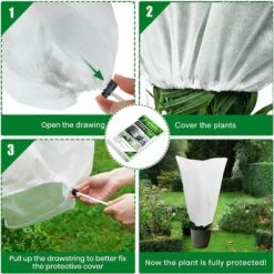 BEARSU Voile Hivernage Plante, Lot De 2 Housse D'hivernage Plante, 60 X 80cm Housses De Protection Pour Plantes Contre Le Froid Et Le Gel, 60g/m² Bâche Protection Arbustes Couverture Pour Plantes 11 BEARSU Voile Hivernage Plante, Lot De 2 Housse D'hivernage Plante, 60 X 80cm Housses De Protection Pour Plantes Contre Le Froid Et Le Gel, 60g/m² Bâche Protection Arbustes Couverture Pour Plantes -Protection Pour Végétaux Soldes 67693998 5