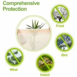 LIFCAUSAL Housse De Protection Pour Plantes D'extérieur Protection Contre Le Gel Sac De Protection Pour Plantes En Tissu Non Tissé Réutilisable Avec Fermeture à Glissière Et Cordon De Serrage Contre Le Froid De L'hiver Oiseaux Animaux 180 * 120cm -Protection Pour Végétaux Soldes 68072419 5