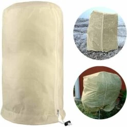 GrooFoo Voile D'hivernage Plante, Voile Hivernage Olivier, Voile Dhivernage Arbre, Housse De Protection Tomate Citronnier, Housse Hivernage Pour Plantes Sac Vegetaux Jardin Tissu Non Tissé (60×80cm, Beige) GrooFoo -Protection Pour Végétaux Soldes 68200557 2