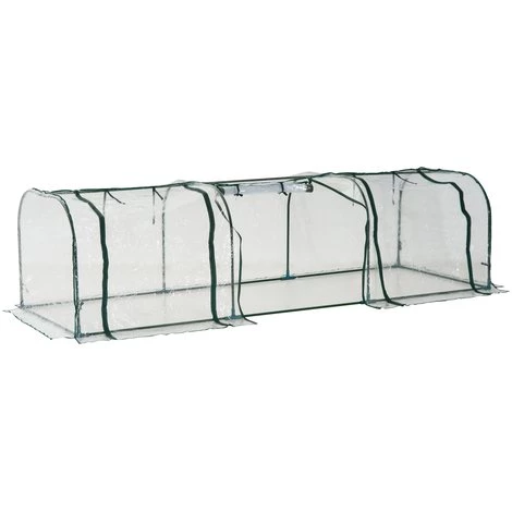 HOMCOM Serre De Jardin Tunnel Tente Bâche 3L X 1l X 0,8H M Tube En Acier Transparent - Transparent 3 HOMCOM Serre De Jardin Tunnel Tente Bâche 3L X 1l X 0,8H M Tube En Acier Transparent - Transparent
