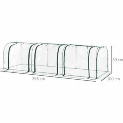 HOMCOM Serre De Jardin Tunnel Tente Bâche 3L X 1l X 0,8H M Tube En Acier Transparent - Transparent 10 HOMCOM Serre De Jardin Tunnel Tente Bâche 3L X 1l X 0,8H M Tube En Acier Transparent - Transparent -Protection Pour Végétaux Soldes 747962 4