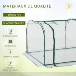 HOMCOM Serre De Jardin Tunnel Tente Bâche 3L X 1l X 0,8H M Tube En Acier Transparent - Transparent 11 HOMCOM Serre De Jardin Tunnel Tente Bâche 3L X 1l X 0,8H M Tube En Acier Transparent - Transparent -Protection Pour Végétaux Soldes 747962 5