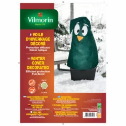 VILMORIN Voile D'hivernage Décoré Sapin Pingouin Hauteur 110cm X Diametre 90cm
